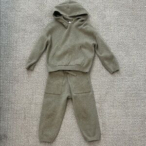 Zara Kids Olive Green Hoodie and Jogger Set